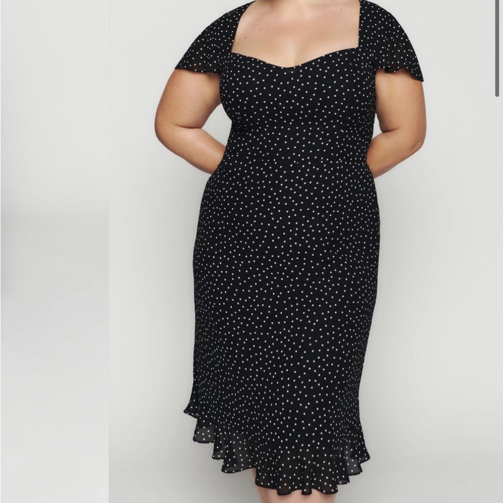 Reformation black polka dot dress, size 22, new with tags!